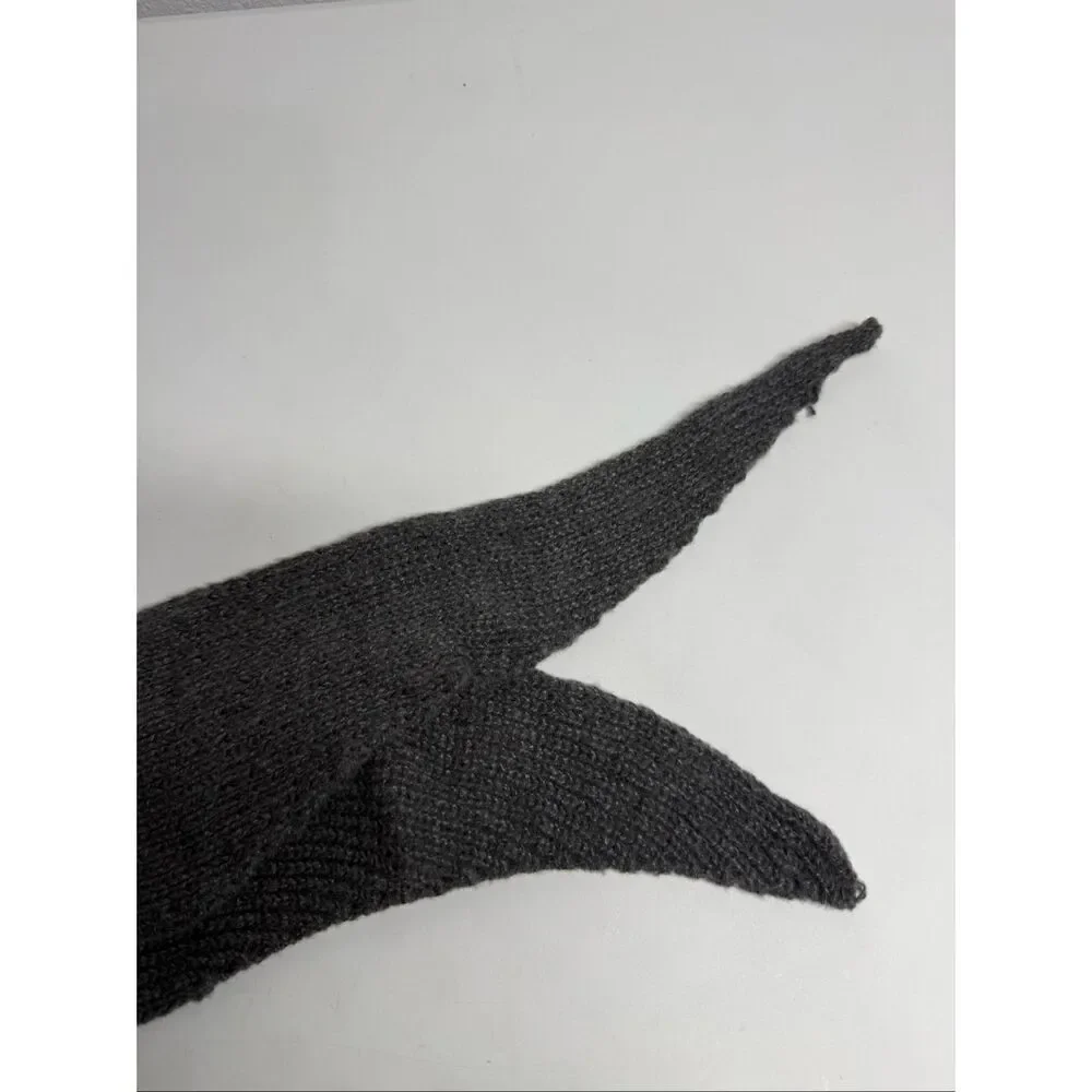 Knitted Winter Balaclava Thickened One-Piece Scarf Cap Hooded Y2K One Size Gray